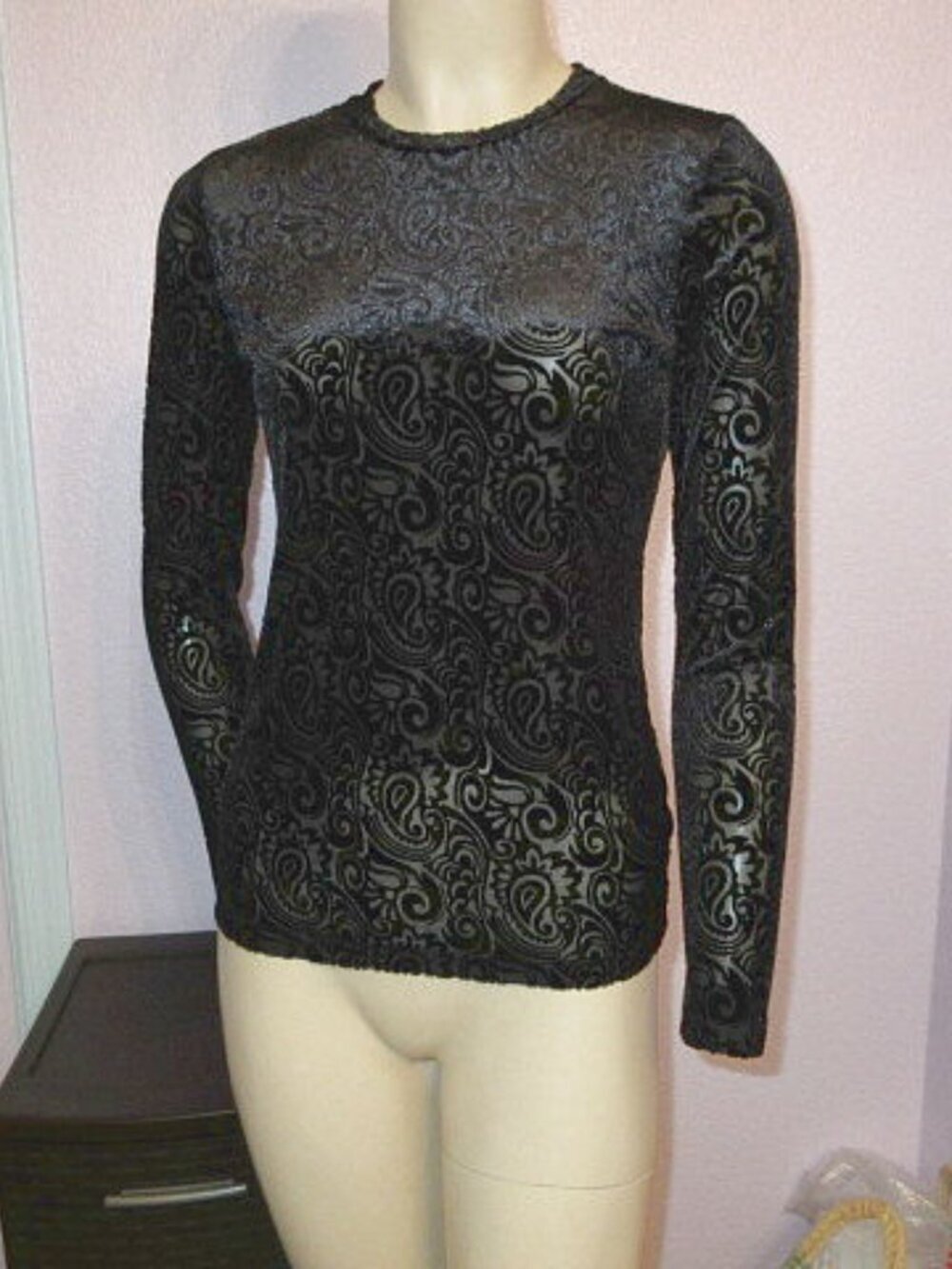 Johnny Was Jade Burnout Velvet Blouse Top S Floral Natalie Luxury Whimsigoth NWT